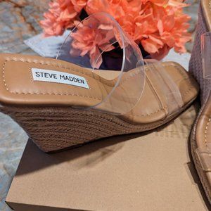Steve Madden ( Mackie Clear)  Beige   8.5 shoe . Like new . Only wore once